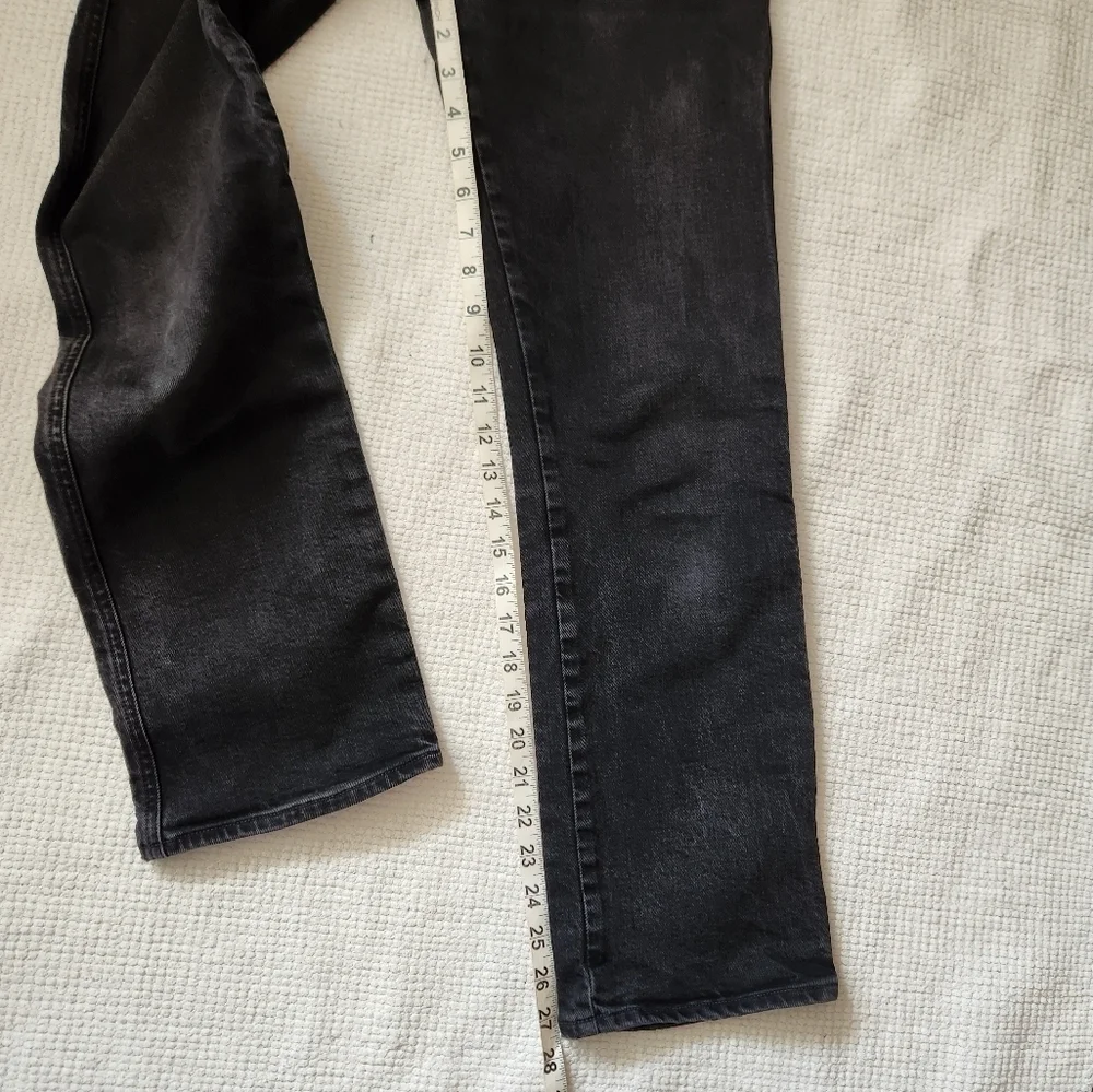 Agolde black/charcoal black organic cotton high-rise straight leg jeans sz 26